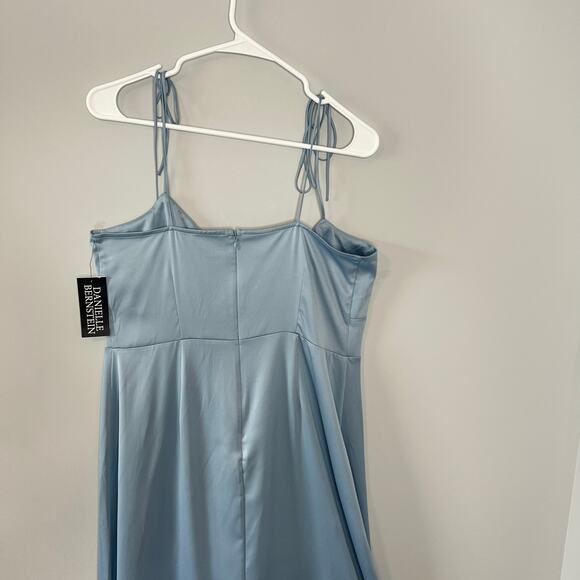 Danielle Bernstein NEW Blue Satin Slip Dress Size 12 90s - Picture 10 of 15